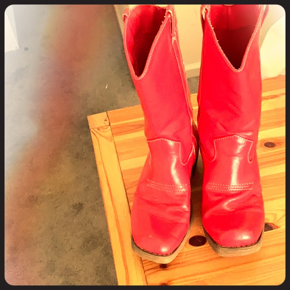 Kids red boots